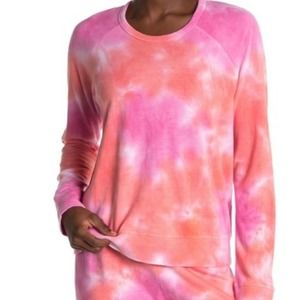 Sundry Orange/Pink Tie Dye Loungewear Comfy Cozy NWT Sweatshirt Top Womens Small